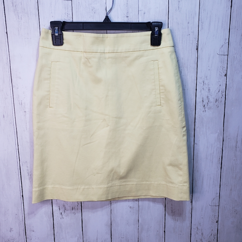 Banana Republic Yellow Cotton Stretch Skirt sz 2